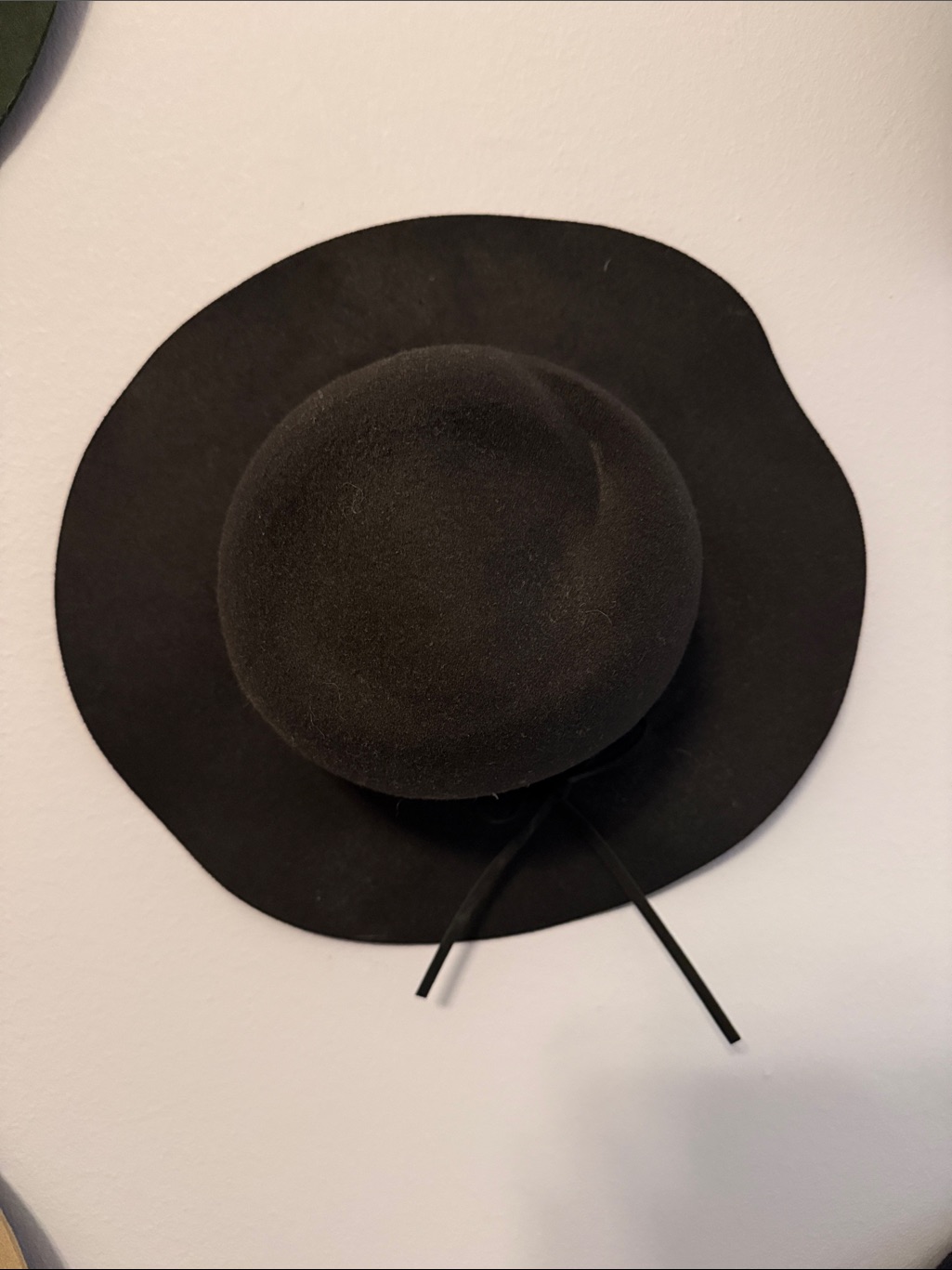 Serra Black Wide Brim Wool Hat